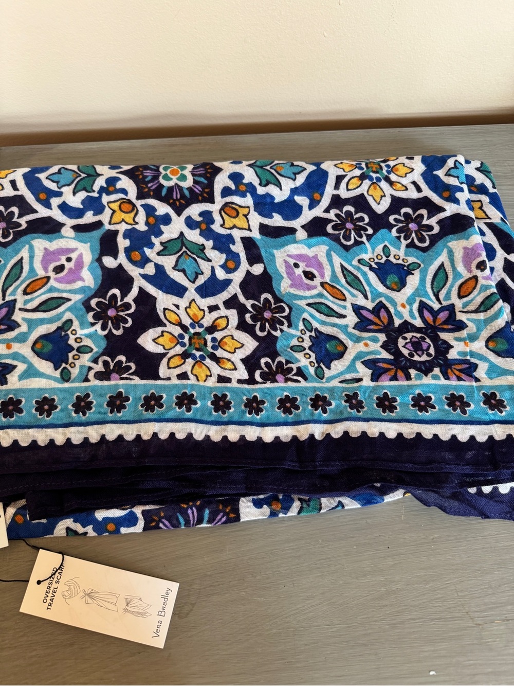 Vera Bradley Oversized Scarf, Soft Wrap, Sarong, Beach Cover Up Lisbon Medallion
